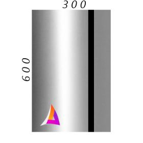 Пластик для лазерной гравировки SHENGWEI (Серебро глянец на чёрном) 300мм_600мм 1.3 мм  #1