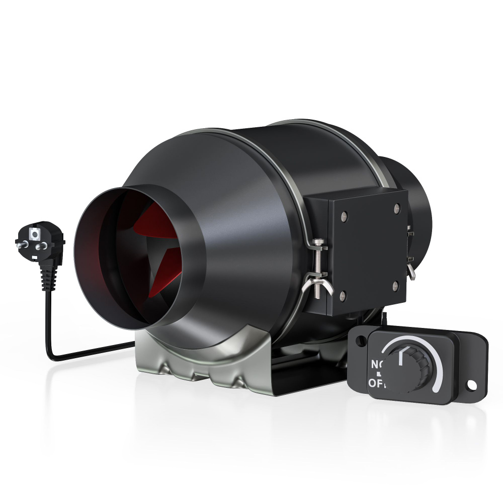 Бесшумный канальный вентилятор с регулировкой 100 мм, 360 м3/ч ...