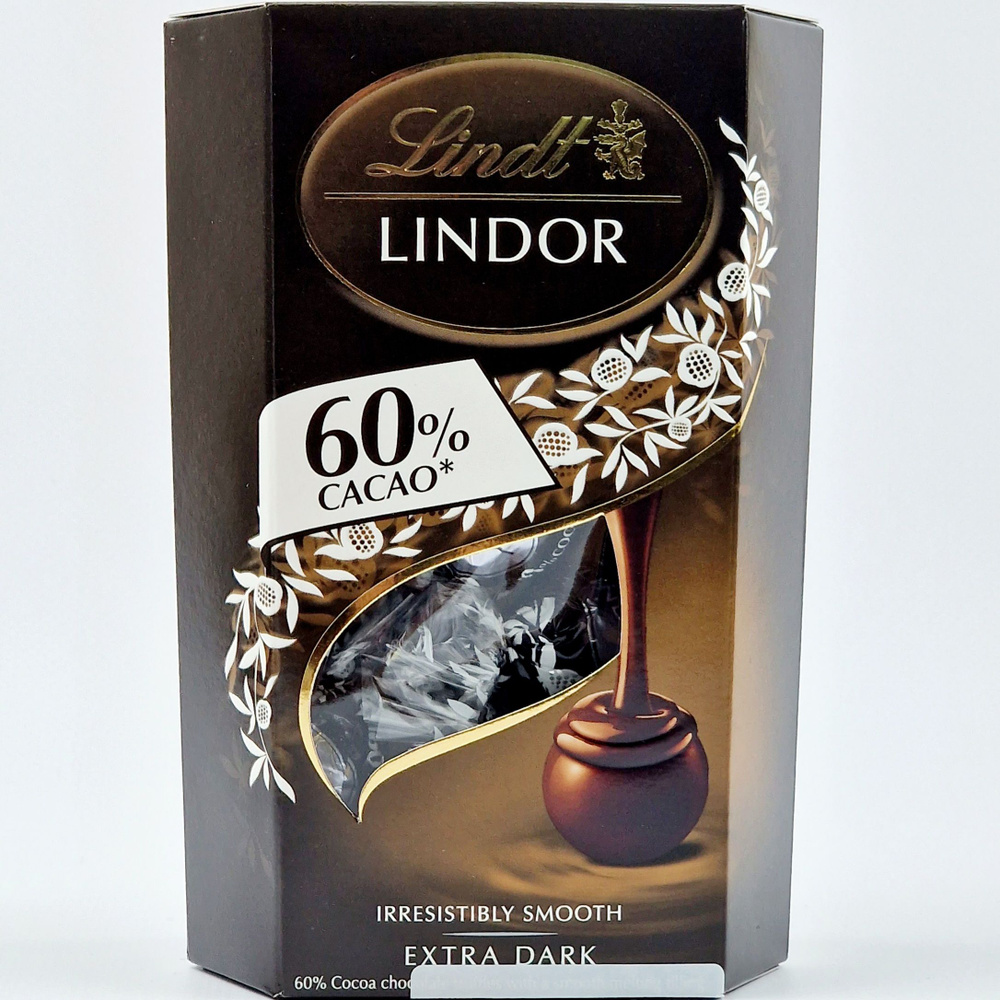 Конфеты Lindt Lindor экстра темный шоколад 60%, 200 г (Италия) - купить ...