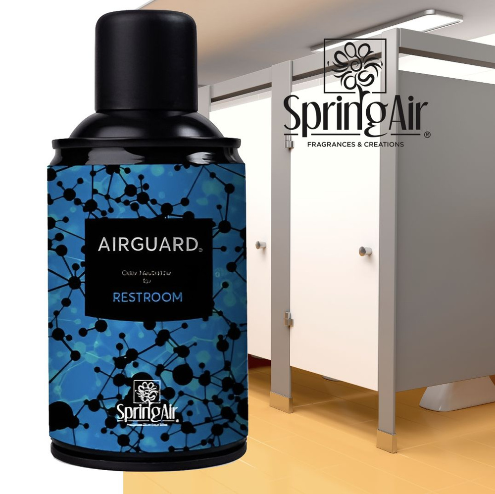 Нейтрализатор запахов для туалетных комнат AIRGUARD Spring Air аэрозольный, сменный флакон, 250 мл, 3000 #1