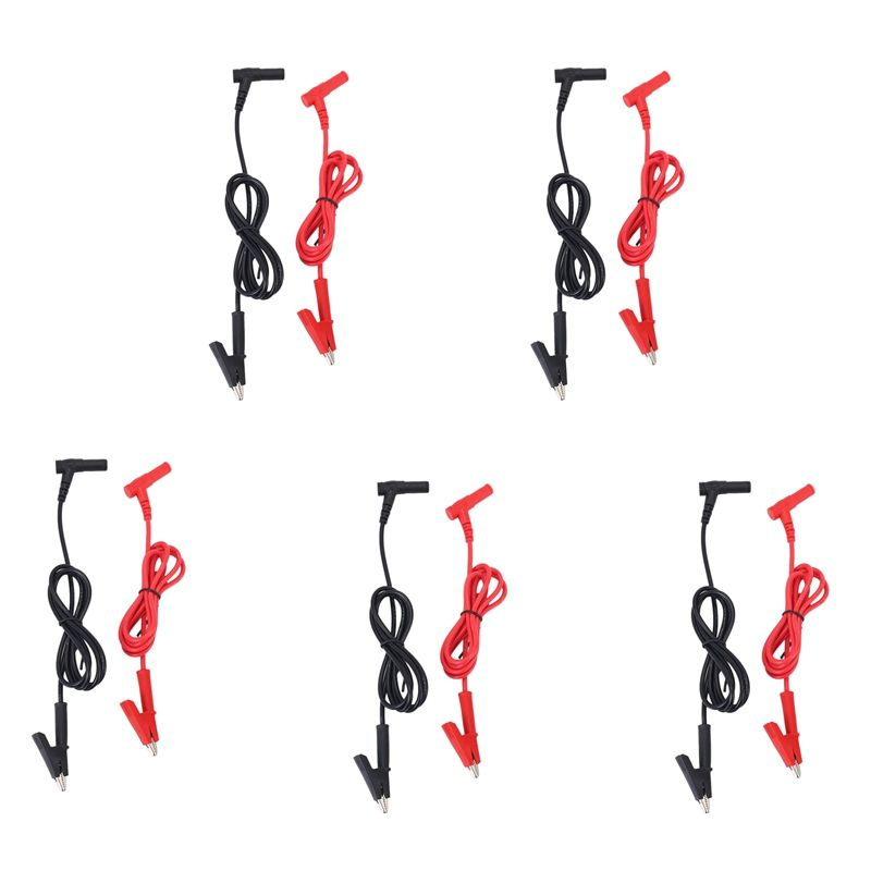 5X Пара разъемов банан к зажиму измерительный провод, зажим крокодил ...