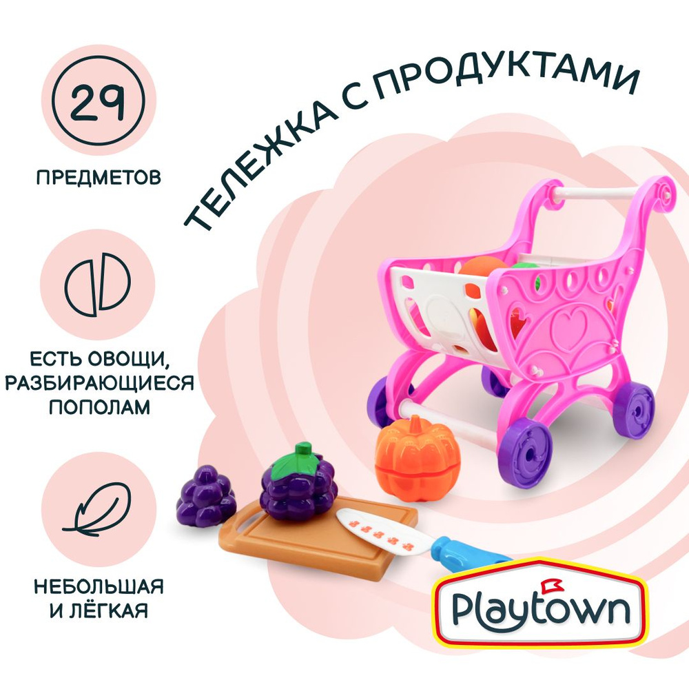 Игровой набор Playtown "Супермаркет", игрушечная тележка #1