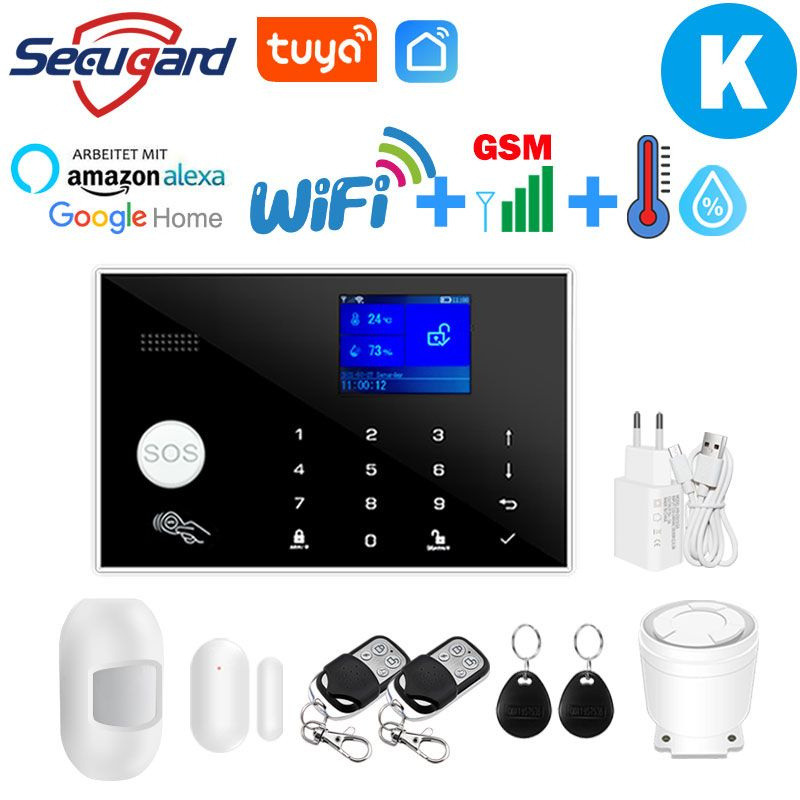 Wi-Fi GSM сигнализация Tuya умный дом TFT-экран RFID приложение ...