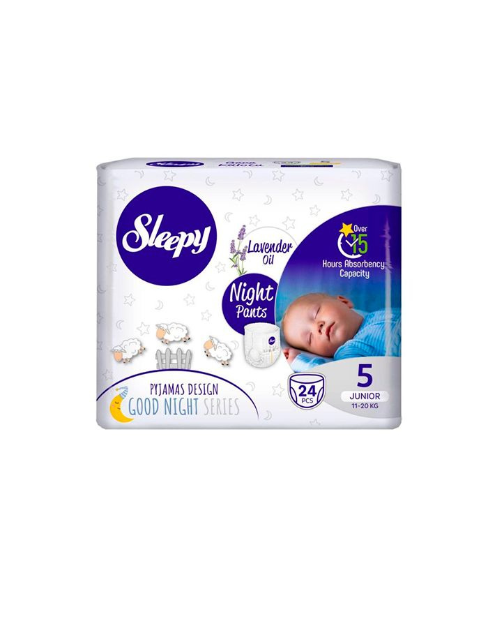 Diapers Sleepy Night PANTS Junior-24 pcs in the package (size 5), 11-20 kg
