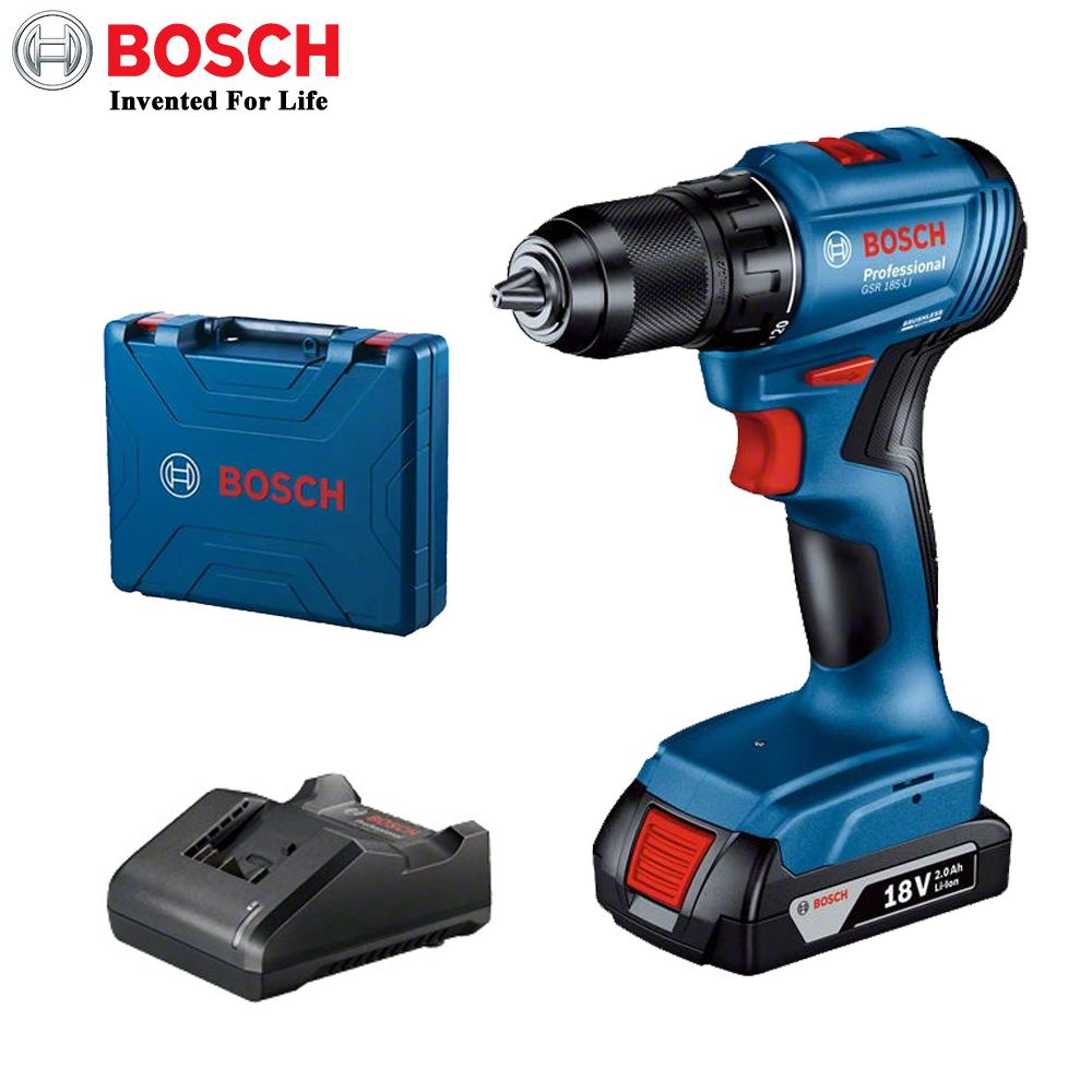 Дрель-шуруповерт Bosch GSR 185-LI Solo , От аккумулятора, 18 В ...
