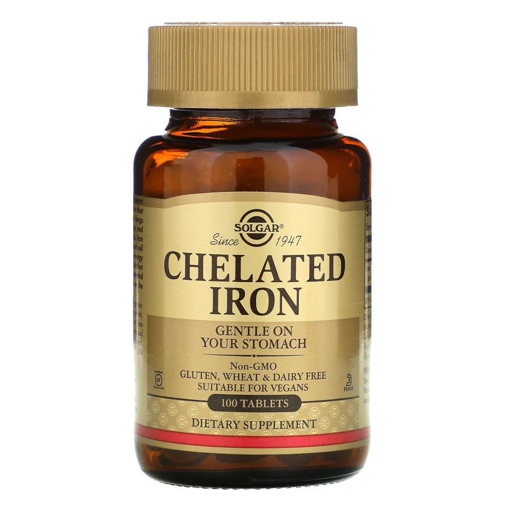 Solgar, Iron Chelated, Хелатное железо, 100 таблеток - купить с ...