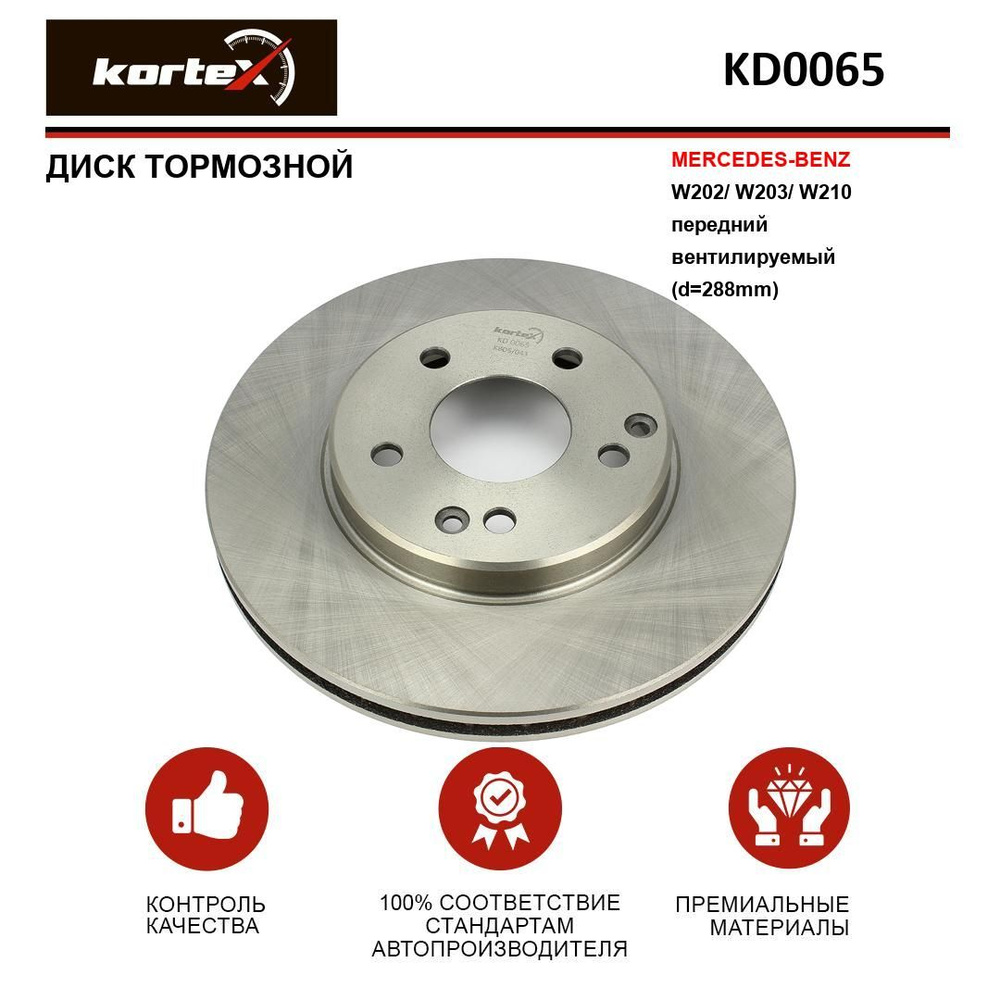 Диск тормозной Kortex для MERCEDES-BENZ W202 / W203 / W210 передний  вентилируемый(d-288mm) - купить по низкой цене в интернет-магазине OZON  (957216765)