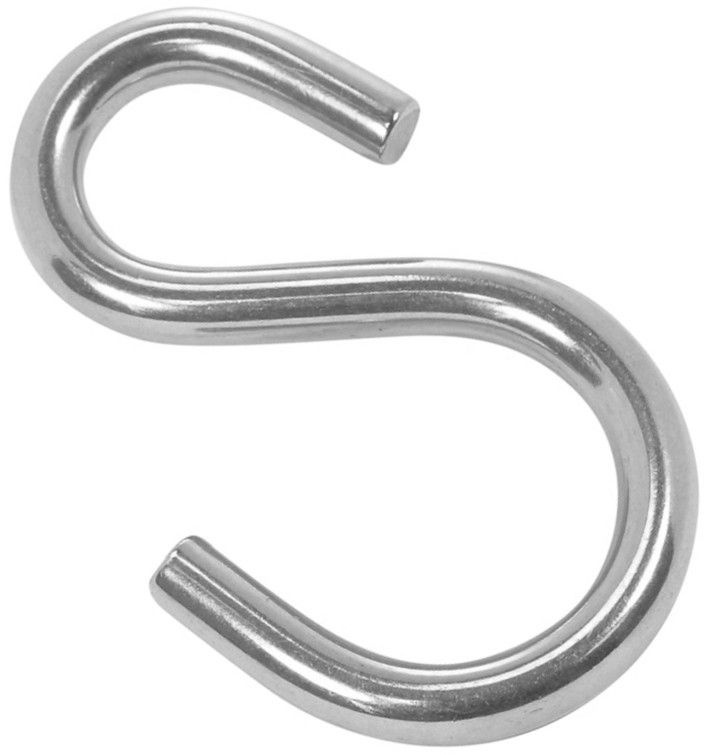 Крючок S-образный асимметричный 5 мм, нержавеющая сталь А4 (6 шт.) КРЕПКОМ  #1