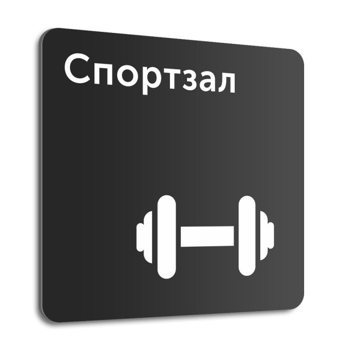 Табличка на дверь (стену) "Спортзал", 20х20 см, композит #1
