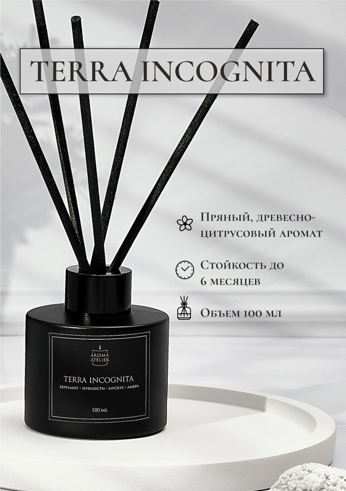 Ароматический диффузор для дома "TERRA-INCOGNITA" Aroma Atelier 100 мл / Подарок женщине и мужчине  #1