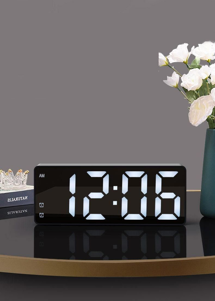 Настольные электронные часы с большим LED дисплеем GH0712L, будильник ...