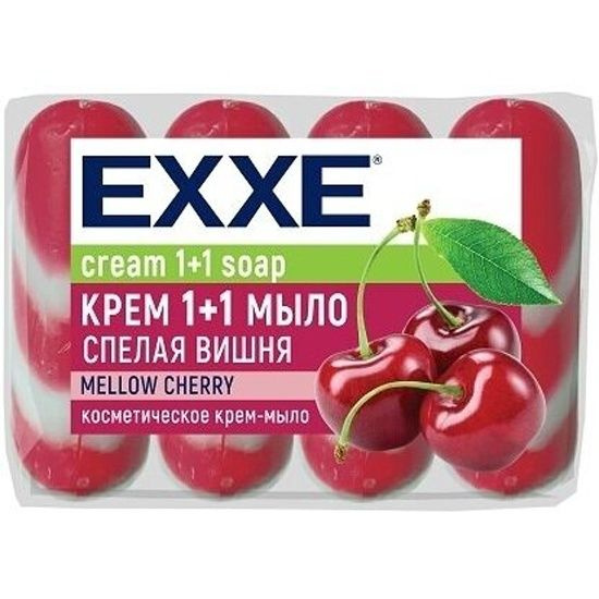 Крем-мыло EXXE 1+1 Спелая вишня, 4*75 г (полосатое) #1