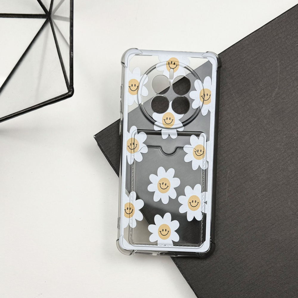 Чехол для Huawei Mate 50; прозрачный с принтом Ромашки держателем для ...