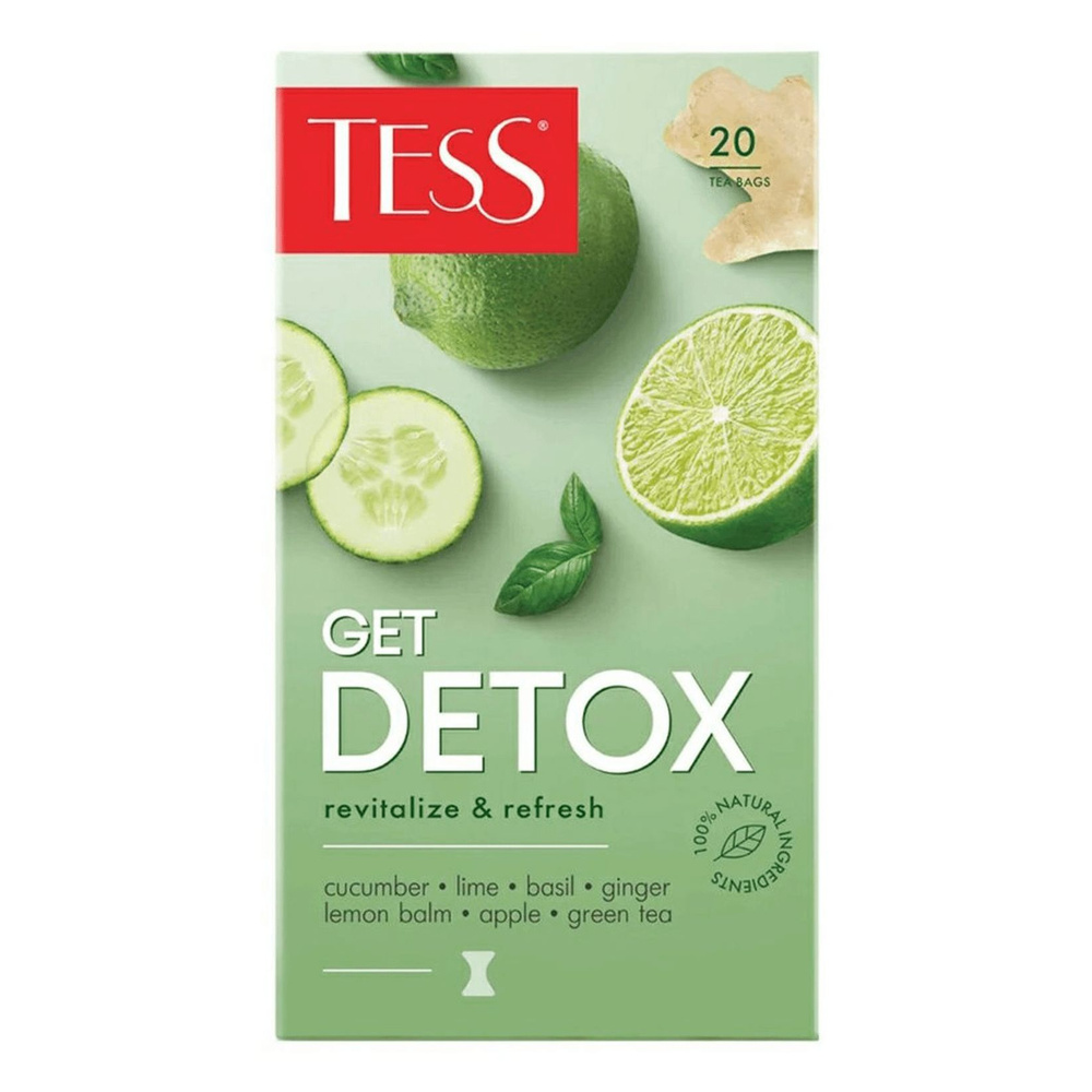 Чай зеленый Tess Get Detox лайм-огурец в пакетиках 1,5 г х 20 шт #1