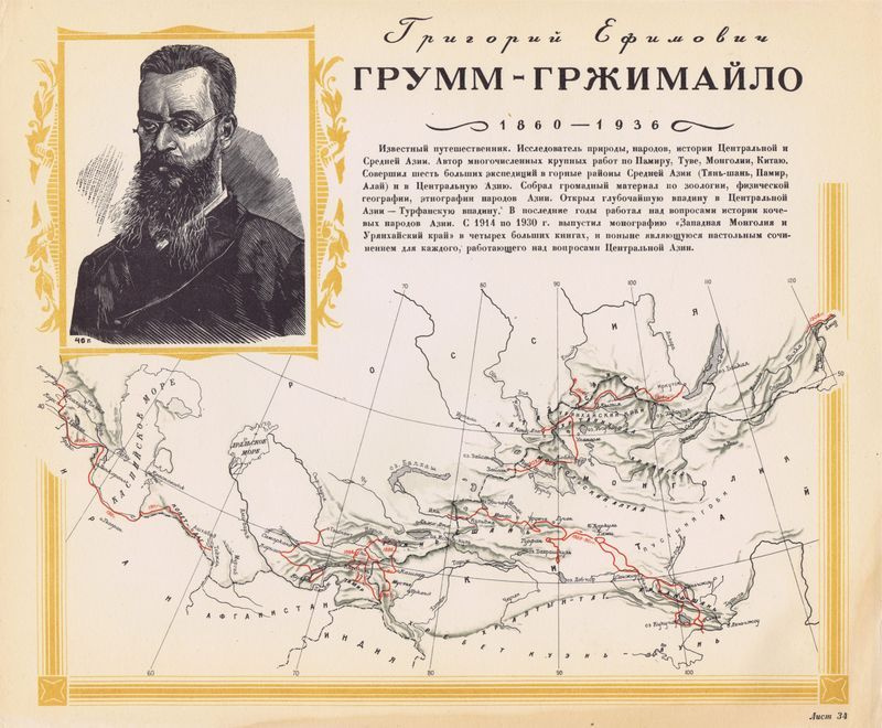 Григорий Ефимович Грумм-Гржимайло. Антикварная географическая карта его ...