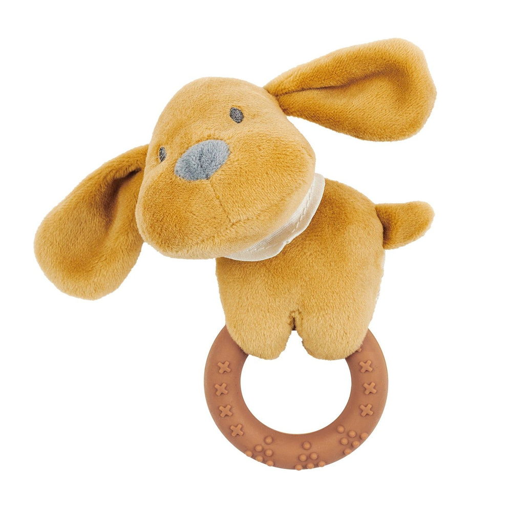 Игрушка мягкая Nattou Rattle CHARLIE Собачка с кольцом 388085 #1