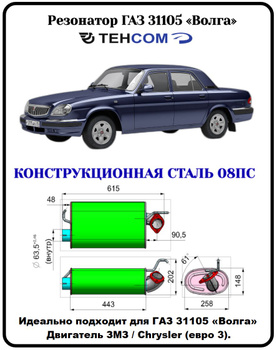 Радиатор охлаждения двигателя ГАЗ-31105 2-х рядный 