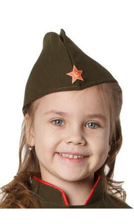 Детский костюм Солдат (девочка): жилет, юбка, пилотка