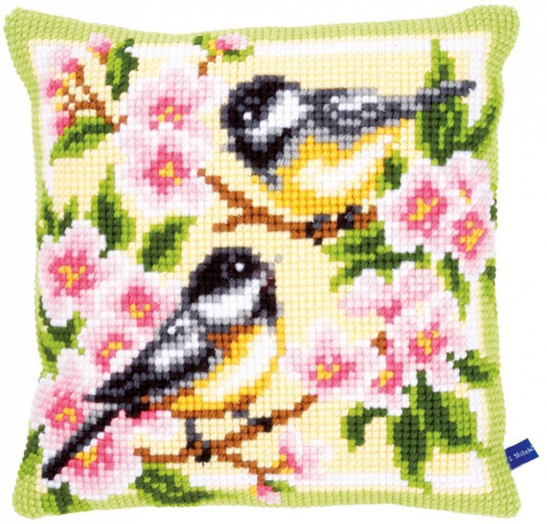 Набор для вышивки Vervaco "PN-0143499 Птицы и цветы (Vervaco)" / Счетный крест / Подушки, Птицы  #1