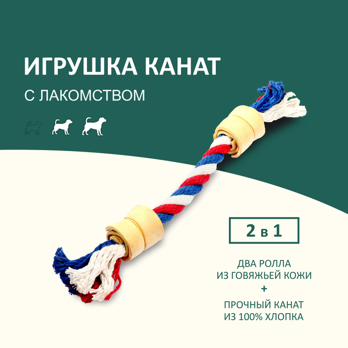 Игрушка для собак средних и крупных пород TiTBiT Канат 18 мм с ...