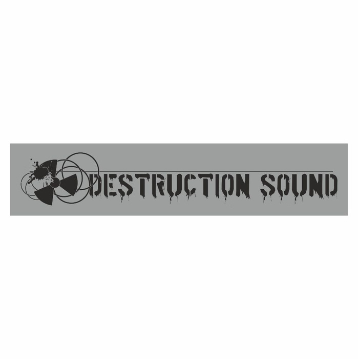 полоса на лобовое стекло 1300х170мм "DESTRUCTION SOUND" серебро, Арт ...