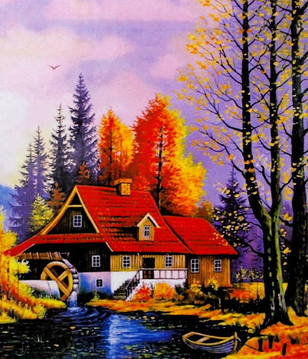 Алмазная мозаика 3D 40*50 см ОСЕНЬ - купить с доставкой по выгодным ...