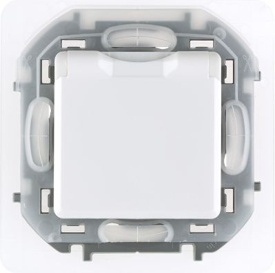 Розетка с заземлением со шторками с крышкой белая Legrand Inspiria ...