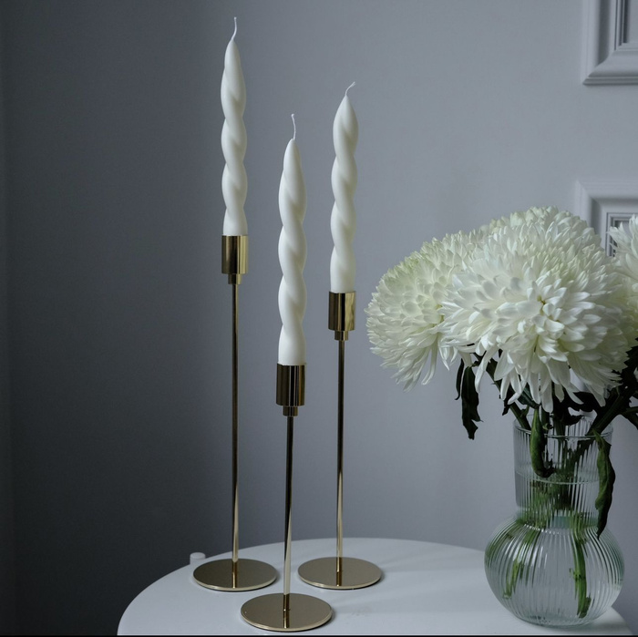 Подсвечники для свечей CANDLE LAB Kim набор 3 шт (золото), подсвечники ...