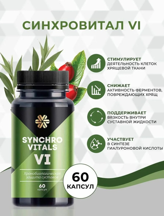 Хронобиологическая защита суставов Синхровитал VI, 60 капсул - купить с ...