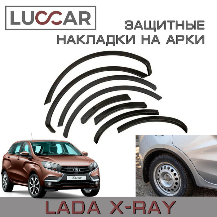 Защитные накладки ABS на арки Lada Xray - Накладки на кромки арок Лада ...