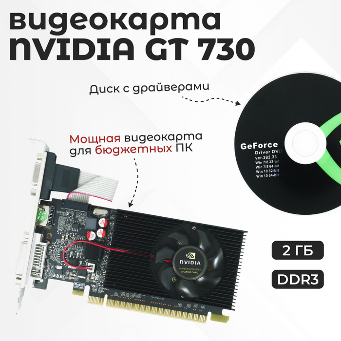 Видеокарта NVIDIA GeForce GT 730, 2 ГБ DDR3 - купить по низким ценам в ...