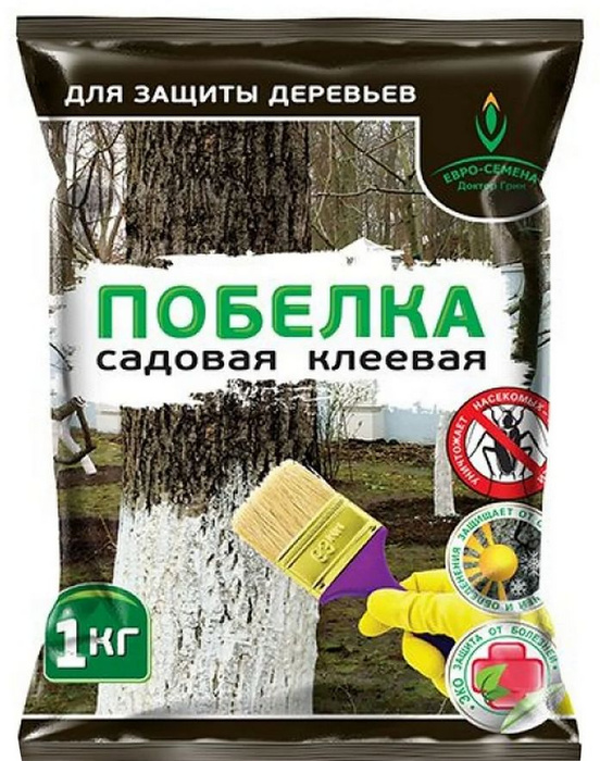 Побелка садовая клеевая для обработки стволов деревьев "ЕВС", 1кг ...