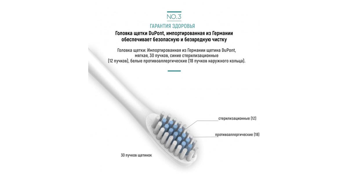 4 СМЕННЫХ НАСАДКИ для щетки Sonic Toothbrush X-3