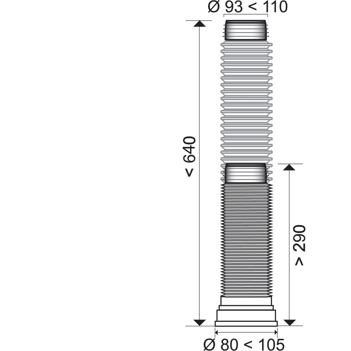 Труба гофрированная для унитаза армированная Equation L 290-640 мм - Рис. 4