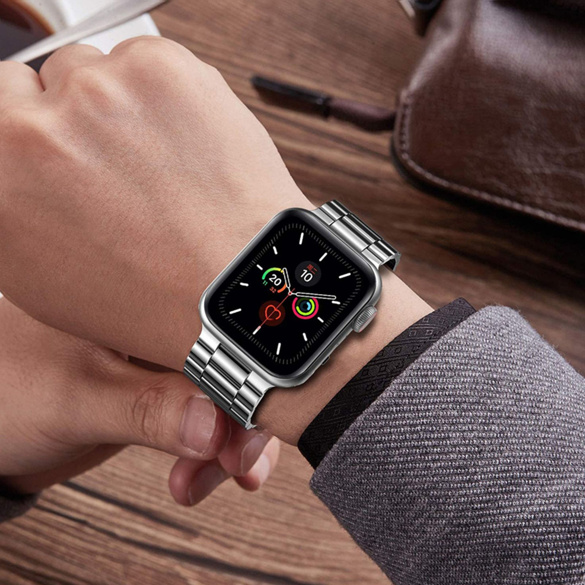 Металлический блочный стальной ремешок для смарт часов Apple Watch ...