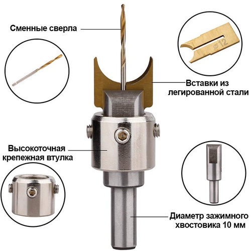 Фреза (набор) для изготовления бусин со сменными ножами (7 штук) FS430.200