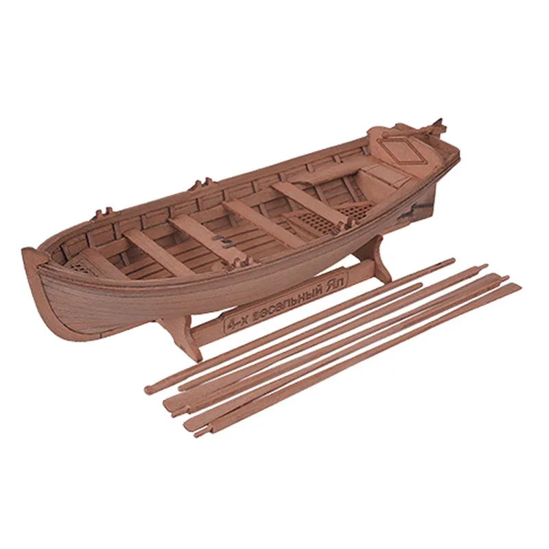 Ял 4х-весельный с подставкой, груша, 30 часов, 68 мм, М.1:72, сборная модель шлюпки из дерева для начинающих, Россия, вариант, фото 4