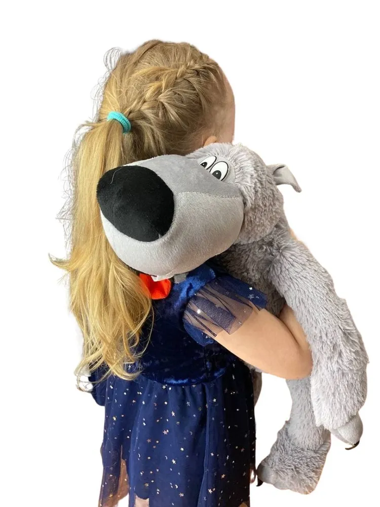 Волк мягкая игрушка большая плюшевая 45 см как из мультфильма Ну погоди ...