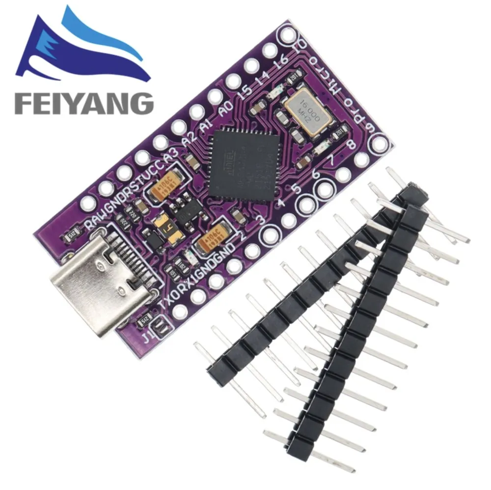 микроконтроллер Ардуино Arduino Pro Micro ATMEGA32U4-AU/MU 5 В/16 МГц (совместимая), вариант