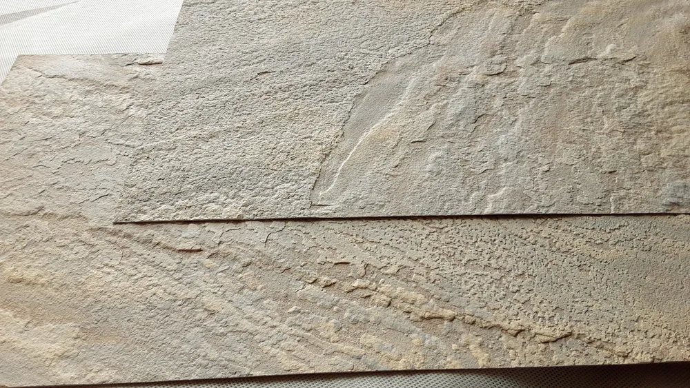 Декоративные панели ZIKAM из гибкой керамики 1000х500х3мм, 4шт. Цвет БЕЖЕВЫЙ. Рельеф - скол индийского песчаника. Интерьер, фасад., 1000x500x3 мм, 4 шт, фото 4