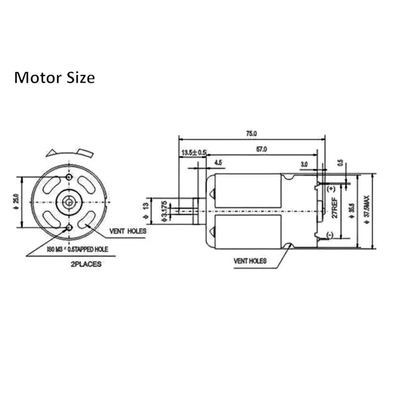 RS550 12 зубьев (8,5 х 5,5 мм) 10.8 V 23000RPM Двигатель постоянного тока для электрической дрели / шуруповерта, 10.8 V, фото 4