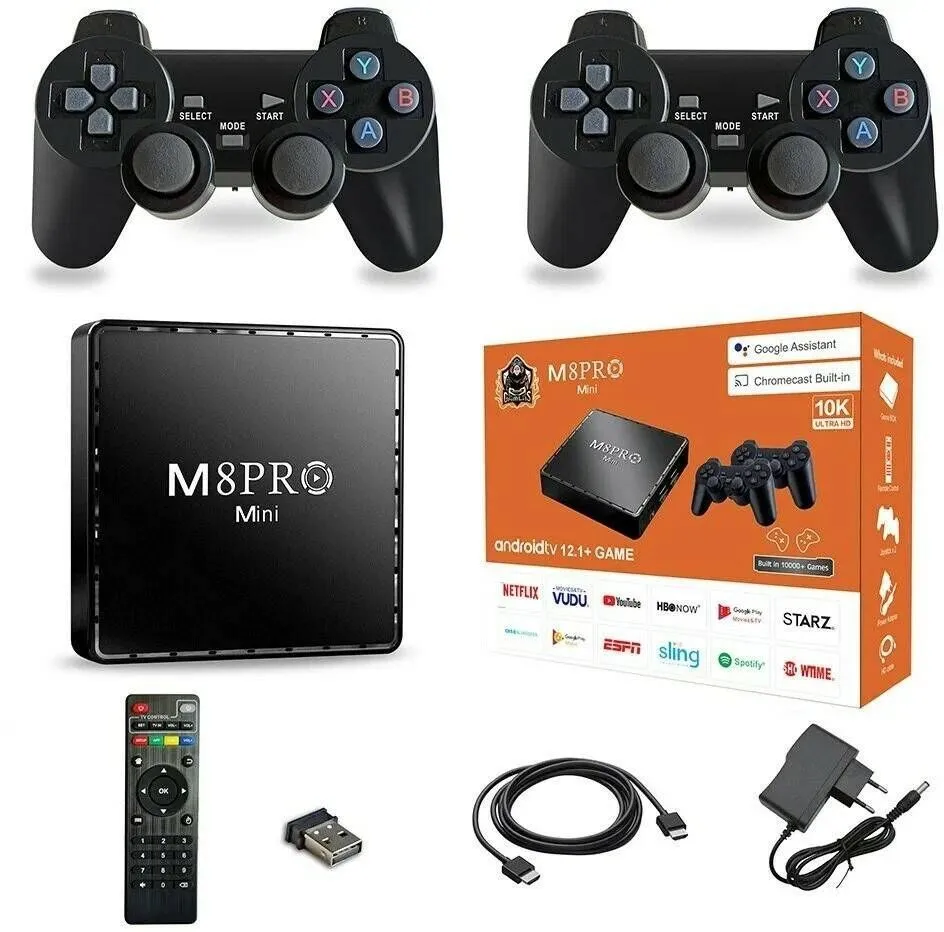 Игровая приставка M8pro mini 10K ULTRA HD, android tv 12.1 + 10000 игр, обновленная  версия купить по низким ценам в интернет-магазине Uzum (328251)