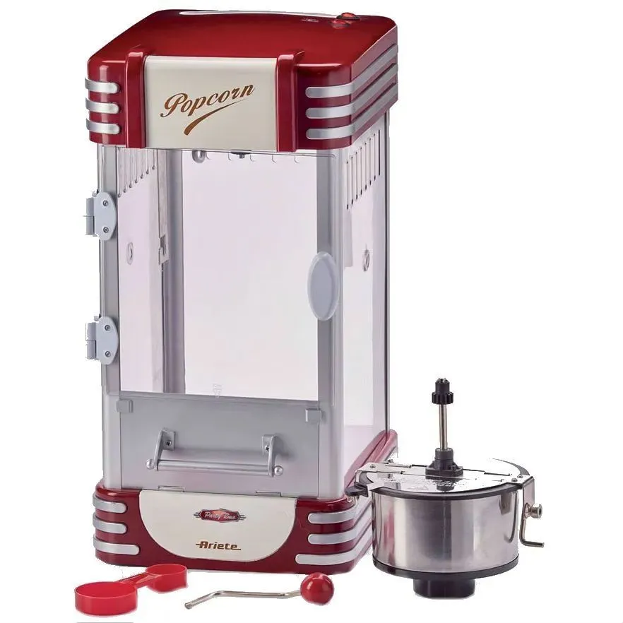 Аппарат для приготовления попкорна Ariete 2953, 310 Вт, чаша 2,4 л, антипригарное покрытие, мерный стакан, красный, 310 Вт, 2,4 л