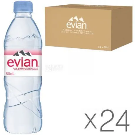 Evian (Эвиан) 0.5л ПЭТ природная минеральная вода, негазированная, 24шт., 500 мл, 24 шт, фото 4