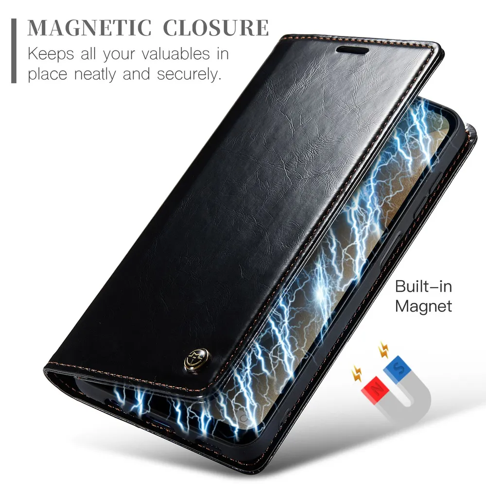Caseme Кожаный книжка чехол для Samsung Galaxy A12 5G с визитницей из экокожи, 5 г, фото 3