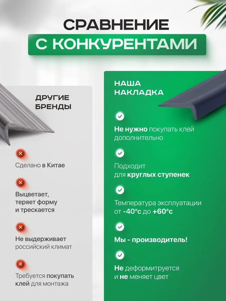 Угловая самоклеящаяся,противоскользящая накладка на ступени серая 1,3м узкая, 1,3 м, фото 3