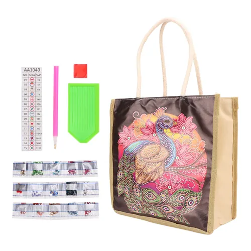Сумка-шопер для алмазной вышивки, с рисунком феникса, для DIY, подарков, пикника, развивает способно