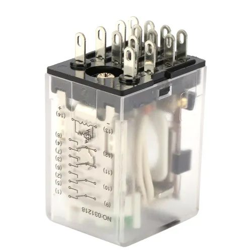 Реле электромагнитное BEMM4C промежуточное 14-контактное с зеленым индикатором 12VDC
