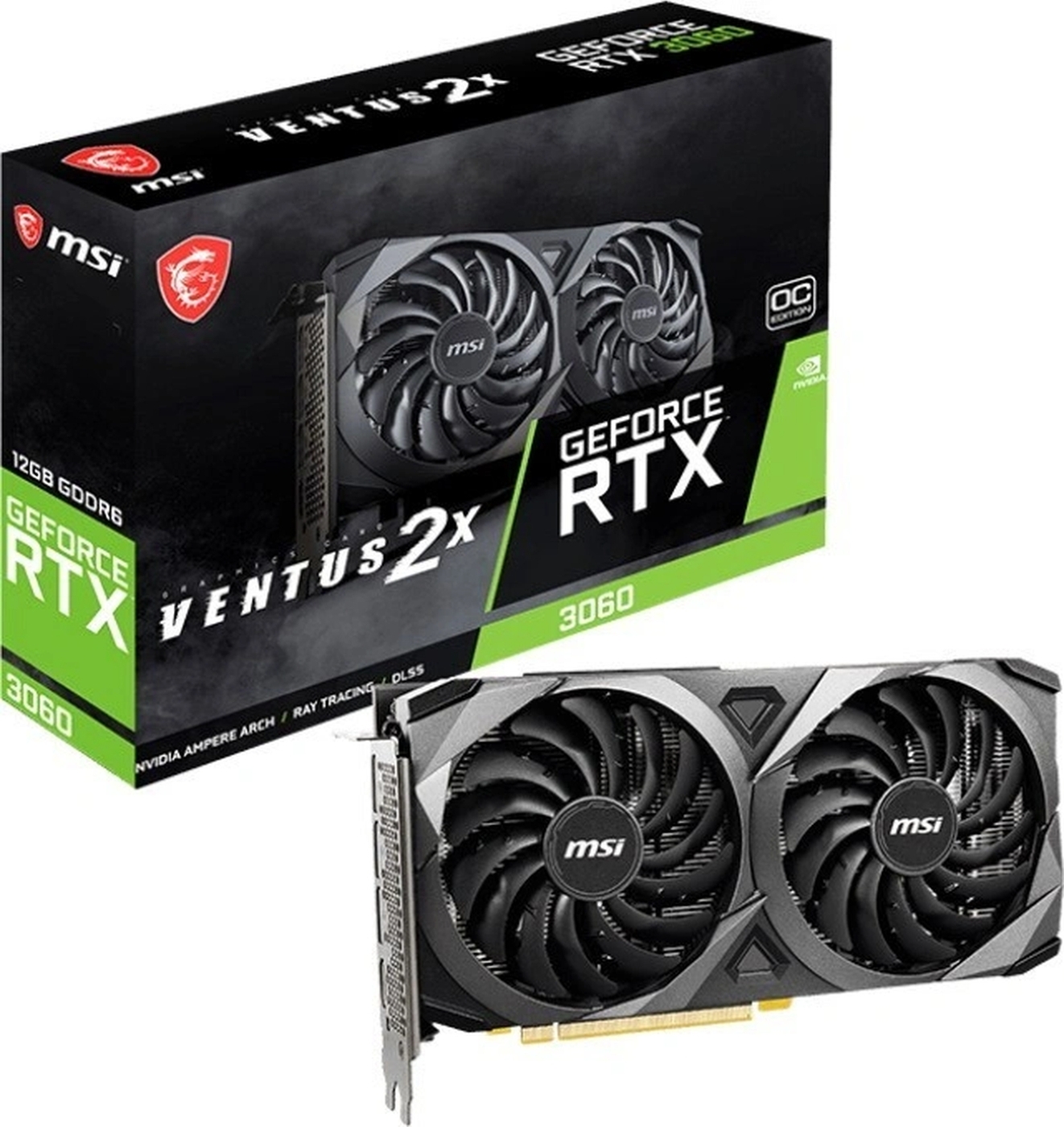 Видеокарта MSI GeForce RTX 3060, 12 ГБ GDDR6 PCI Express 4.0