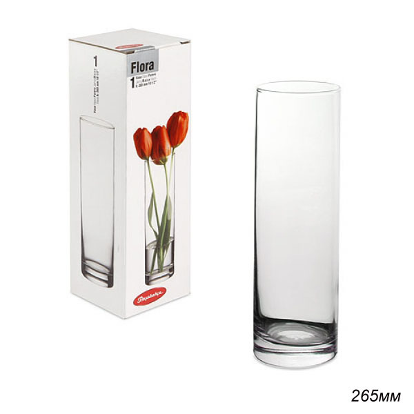 Ваза для цветов FLORA цилиндр 26 см, стекло